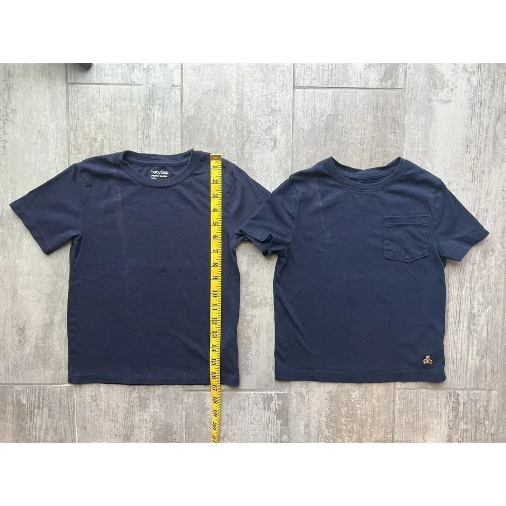 BABY GAP Lot Set of 2 Basic Crew Neck Pocket T-Shirt Cotton Casual Toddler Boy 4